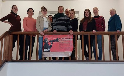 Gleichstellungskollegium der Naturwissenschaftlichen Fakultät II im Dezember 2024.
Von links nach rechts: Fiona Rakus, Diana Rata, Muriel Wegner, Mandy Koch, Imke Toborg, Roy Gyger, Anne Hauptmann, Manuela Paschkowski, Kathrin Plass, Daniela Rothe